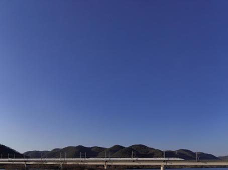 山陽新幹線 山陽新幹線 山陽新幹線,吉井川,新幹線の写真素材