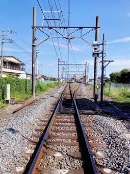 線路 線路,鉄道,線路沿線の写真素材