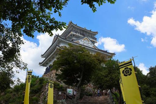 7月下旬の岐阜城の天守 7月下旬の岐阜城の天守 岐阜城,天守,石垣の写真素材