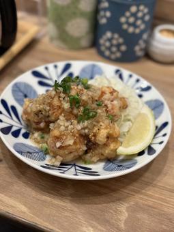 ねぎ塩唐揚げ ねぎ塩唐揚げ 唐揚げ,うま塩,ねぎ塩の写真素材