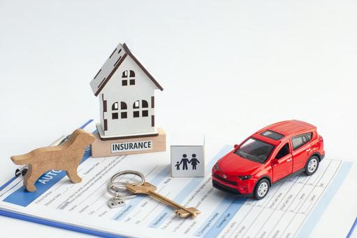 あらゆる保険対象のモチーフ　くっきり 保険,ペット保険,住宅保険の写真素材