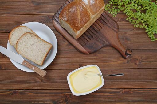 バター バター,パン,食パンの写真素材