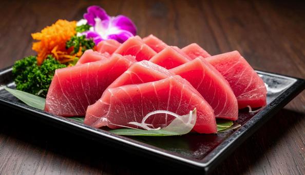 まぐろのハラモの刺身 まぐろのハラモの刺身の写真