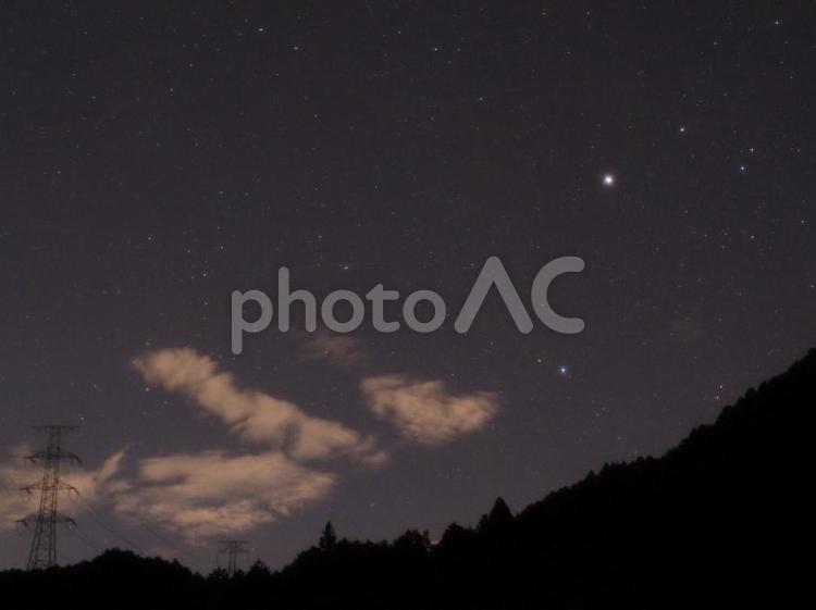 山の端と星空・天体 星空,星,宇宙の写真素材