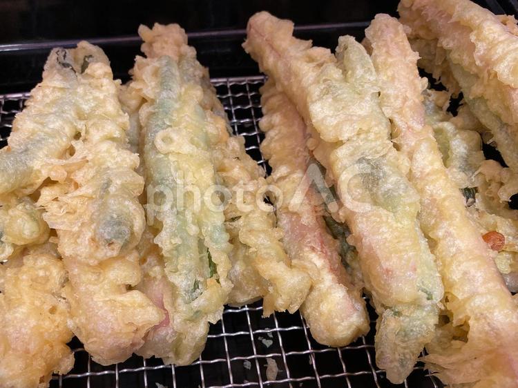 インゲンとソーセージの天ぷら 天ぷら,インゲン,ソーセージの写真素材