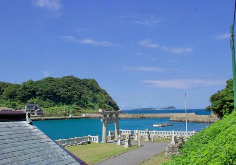 佐賀呼子の田島神社 鳥居,田島神社,佐賀の写真素材