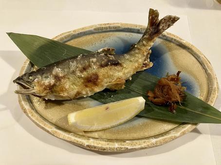 鮎の塩焼き 鮎の塩焼き 鮎の塩焼き,旅館,鮎の写真素材