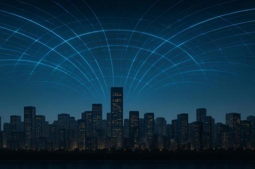 都市と電波のイメージ 都市と電波のイメージの写真
