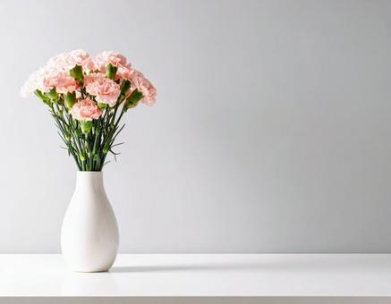 花瓶の中のカーネーション 花瓶の中のカーネーションの写真