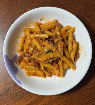 Photo, penne, with summer vegetables, pasta, 