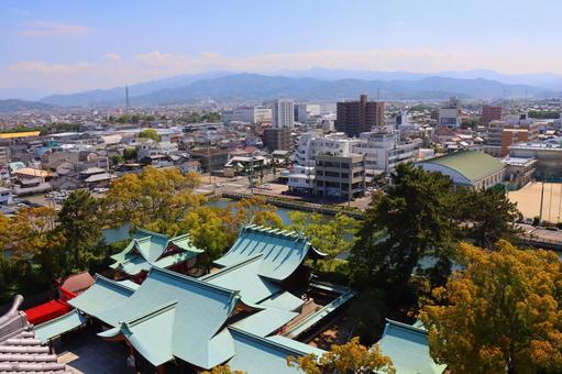 今治市を見下ろす 今治市を見下ろす 今治城,愛媛県,今治市の写真素材