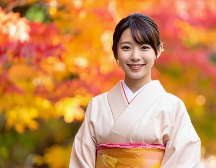 秋・もみじと和装の彼女 秋・もみじと和装の彼女の写真