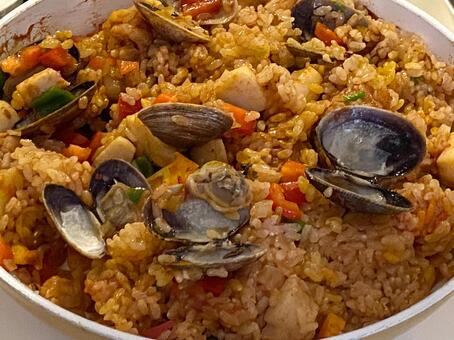 自家製パエリア 美味しい,食べ物,食事の写真素材