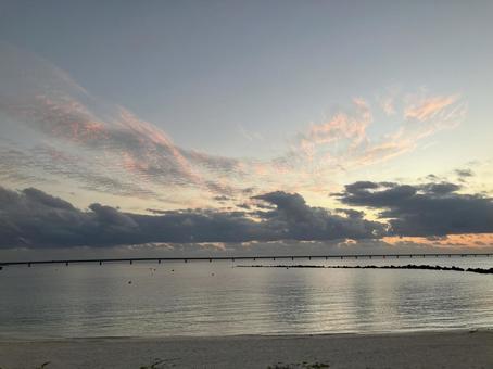 サンセットビーチ サンセットビーチ 海,風景,自然の写真素材