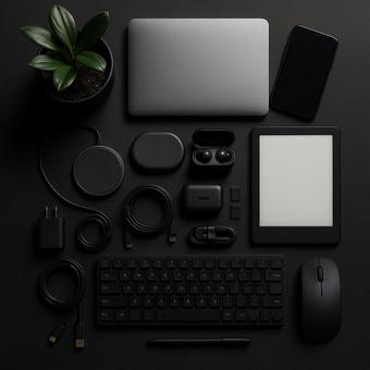 黒机のガジェット配置 黒机のガジェット配置の写真