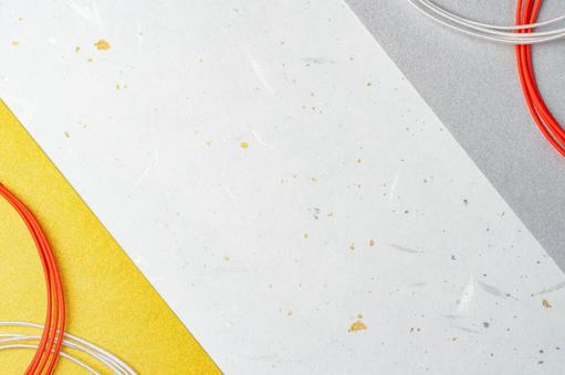 金銀と赤の水引が重なる和風背景素材 水引,背景,素材の写真素材