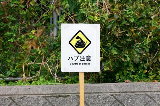 ハブ注意 ハブ注意 ハブ注意,ハブ,警告の写真素材