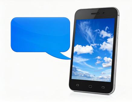 スマートフォンに吹き出しの写真