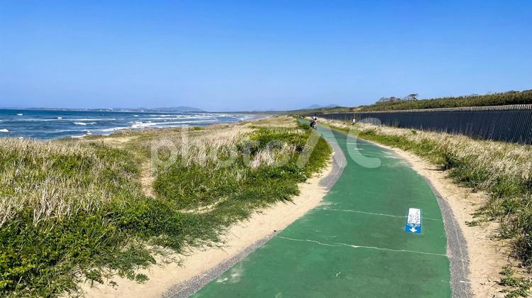 海風感じる岡垣町の自転車道 サイクリング,岡垣町,自転車道の写真素材