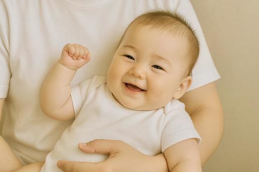 赤ちゃん　笑うの写真