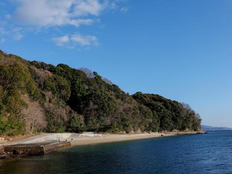 鉢々谷の浜 鉢々谷の浜 鉢々谷の浜,元宇品公園,海岸の写真素材