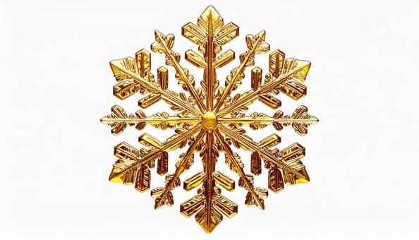 六角形の雪の結晶 金色 デザイン素材 六角形の雪の結晶 金色 デザイン素材の写真