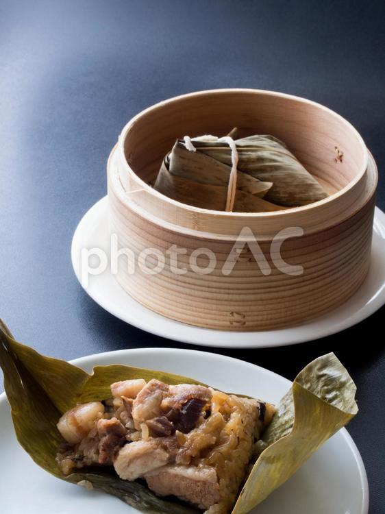中華ちまきと蒸籠 ちまき,粽,中華の写真素材