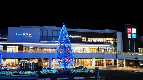 所沢駅のクリスマスツリー（埼玉県所沢市） 冬,クリスマス,イルミネーションの写真素材