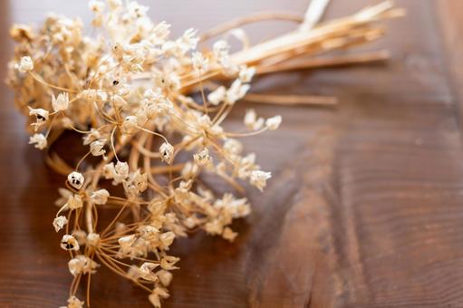 木目テーブルの上｜ドライフラワー ドライフラワー,花,植物の写真素材