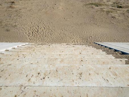 海のコンクリート階段 海,浜辺,砂浜の写真素材
