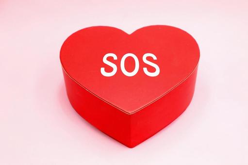 ハートとSOSの文字 ハートとSOSの文字 sos,悩み,ハートの写真素材