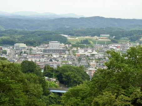 城跡から望む二本松市街地 城跡から望む二本松市街地の写真