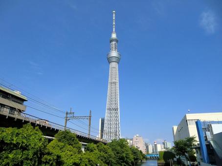スカイツリー スカイツリー スカイツリー,シンボル,気持ちいいの写真素材