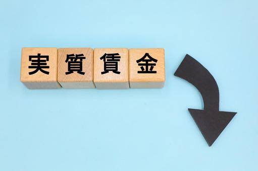 実質賃金が下がるイメージ 実質賃金が下がるイメージの写真