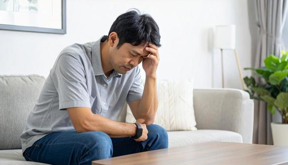 30代の悩む男性イメージ 30代の悩む男性イメージの写真