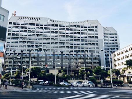 沖縄県庁舎行政棟を見上げる4 沖縄県庁舎行政棟を見上げる4の写真