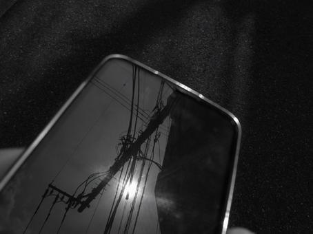 電柱 スマートフォンの写真
