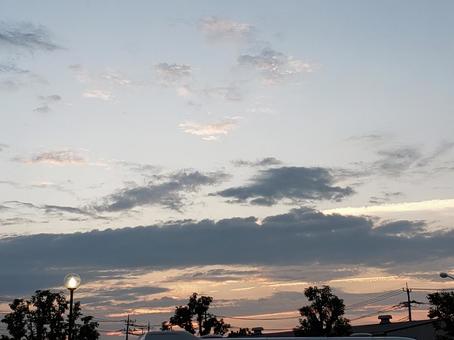 日暮れの空 日暮れの空 空,青空,雲の写真素材