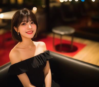 ラウンジ嬢ショートカットのモデルの写真