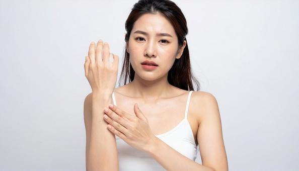 若い女性の手荒れイメージ 若い女性の手荒れイメージの写真