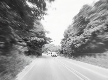 道路(モノクロ) 道路(モノクロ)の写真