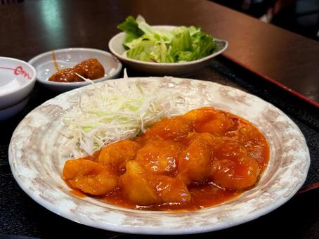 Photo, chinese cuisine, seafood, red, 
