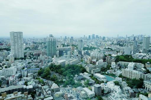 高輪ゲートウェイ展望台から見た風景 高輪ゲートウェイ展望台から見た風景の写真