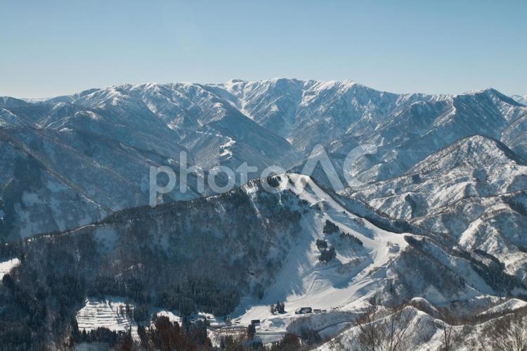 人形山とたいらスキー場 高落葉山,人形山,たいらスキー場の写真素材