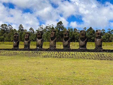 イースター島-ハンガロア 自然,イースター島,モアイの写真素材