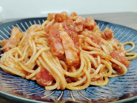Photo, arabiata, bacon, pasta, 