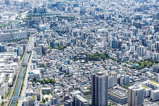 東京スカイツリーから見た景色 東京スカイツリーから見た景色 街並み,東京,自然の写真素材