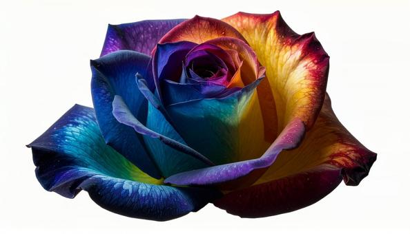 虹色の薔薇(背景透過) 虹色の薔薇(背景透過)の写真