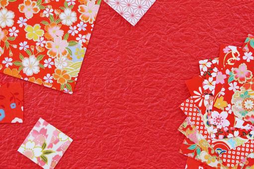 和風フレーム 年賀状,和紙,フレームの写真素材