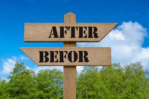 道しるべ（AFTER・BEFOR） 道しるべ,二択,afterの写真素材